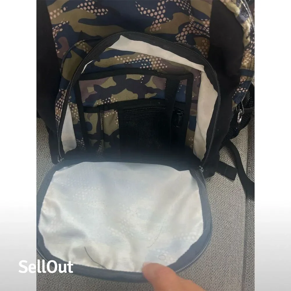 L.L. Bean Camouflage Backpack with Reflective Stripe Unisex - Picture 3 of 5